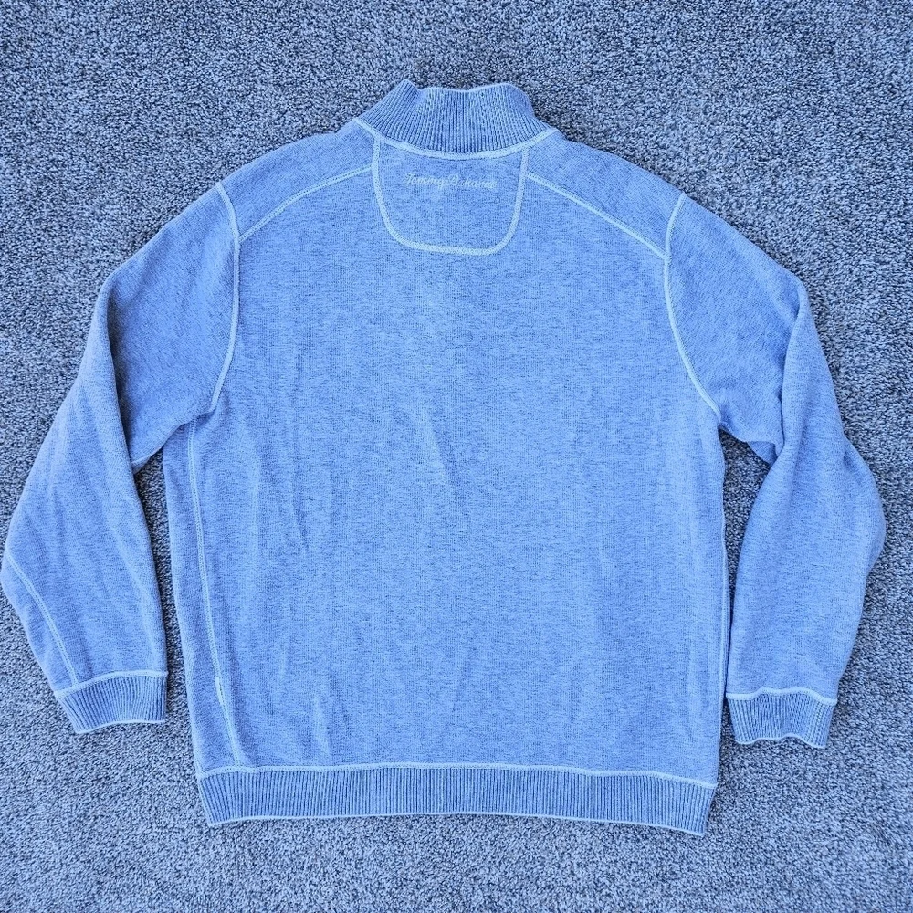 Men's Tommy Bahama Flip Coast Half Zip Sweatshirt Continental Heather Gray Large